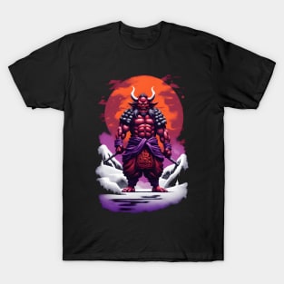 Japanese Oni in a winter landscape T-Shirt